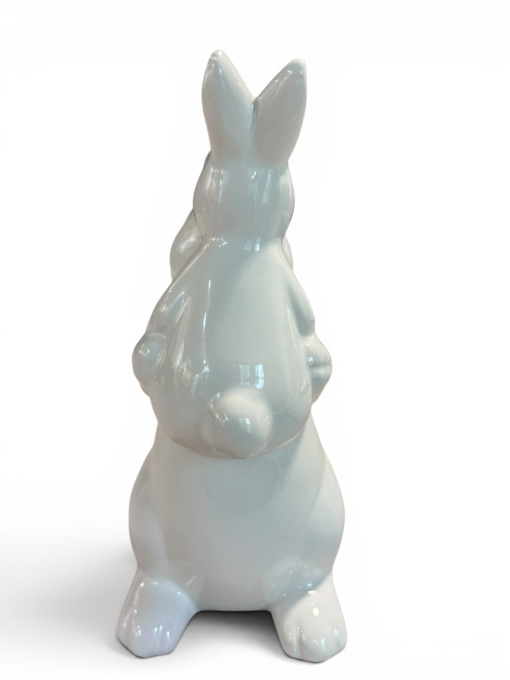 White Ceramic Bunny Figurine - kissing bunnies - Picture 8 of 11